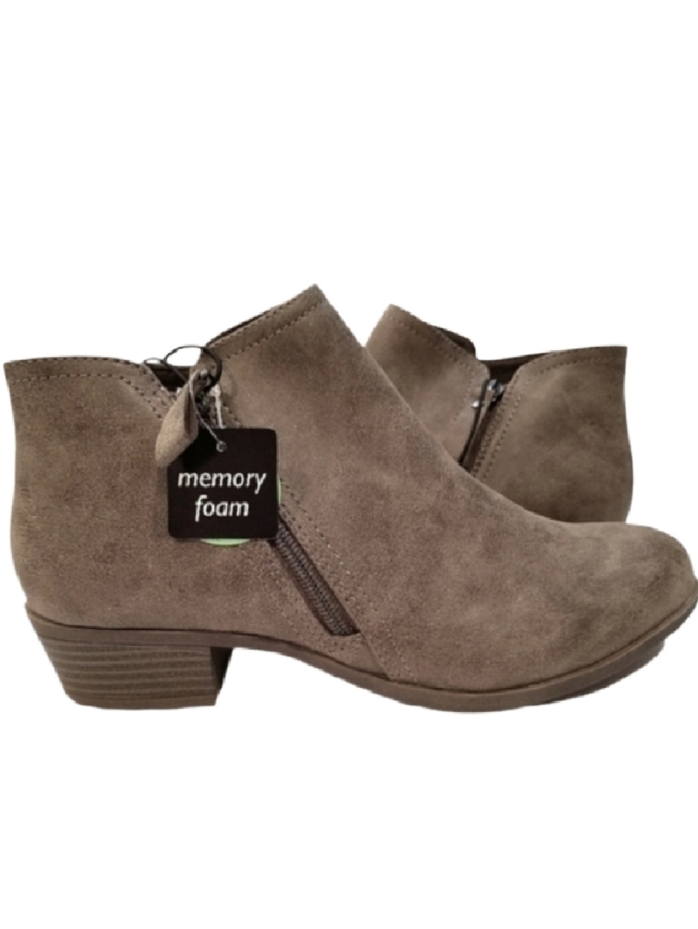 NWT Women's Arizona Faux Leather Memory Foam Block Heel Ankle Boot 11W-Tapue